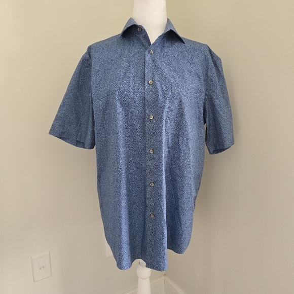 Calvin Klein Men's Medium Blue Short Sleeve Shirt - Picture 1 of 10